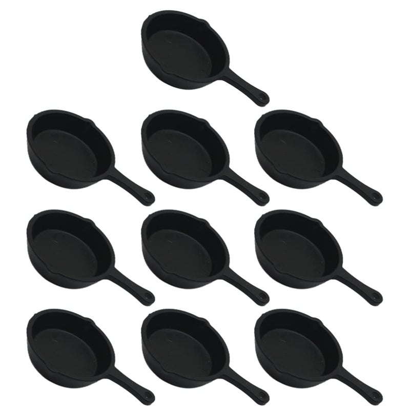 Sewroro 10pcs Miniature Pans Doll House Kitchen Small Frying Pan Miniature Skillet Simulation Cooking Pan Models Mini House Accessories Decoration - Image 1